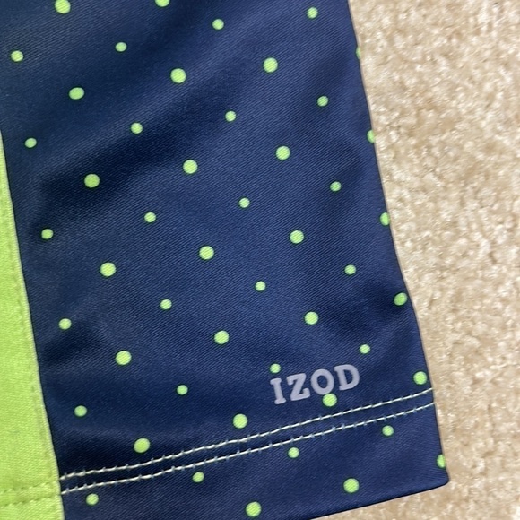 IZOD Green/Navy Blue Faux Collar Sleeveless Golf Shirt Sz XXL - Picture 6 of 7